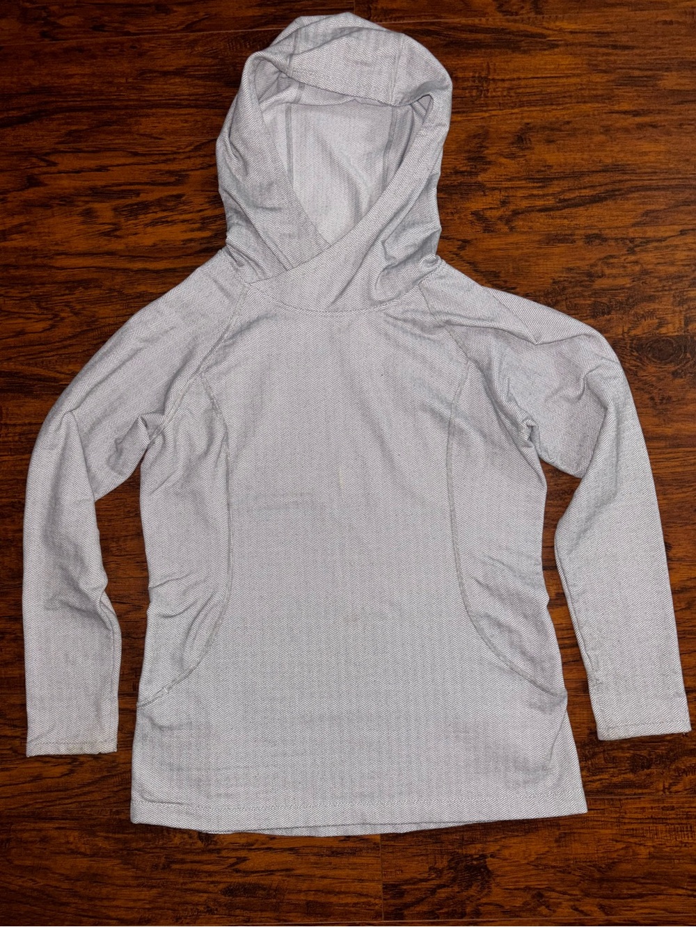 Patagonia Herringbone Hoodie Light Gray Patterned Hooded Long-Sleeve Pullover
